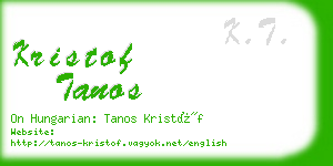 kristof tanos business card